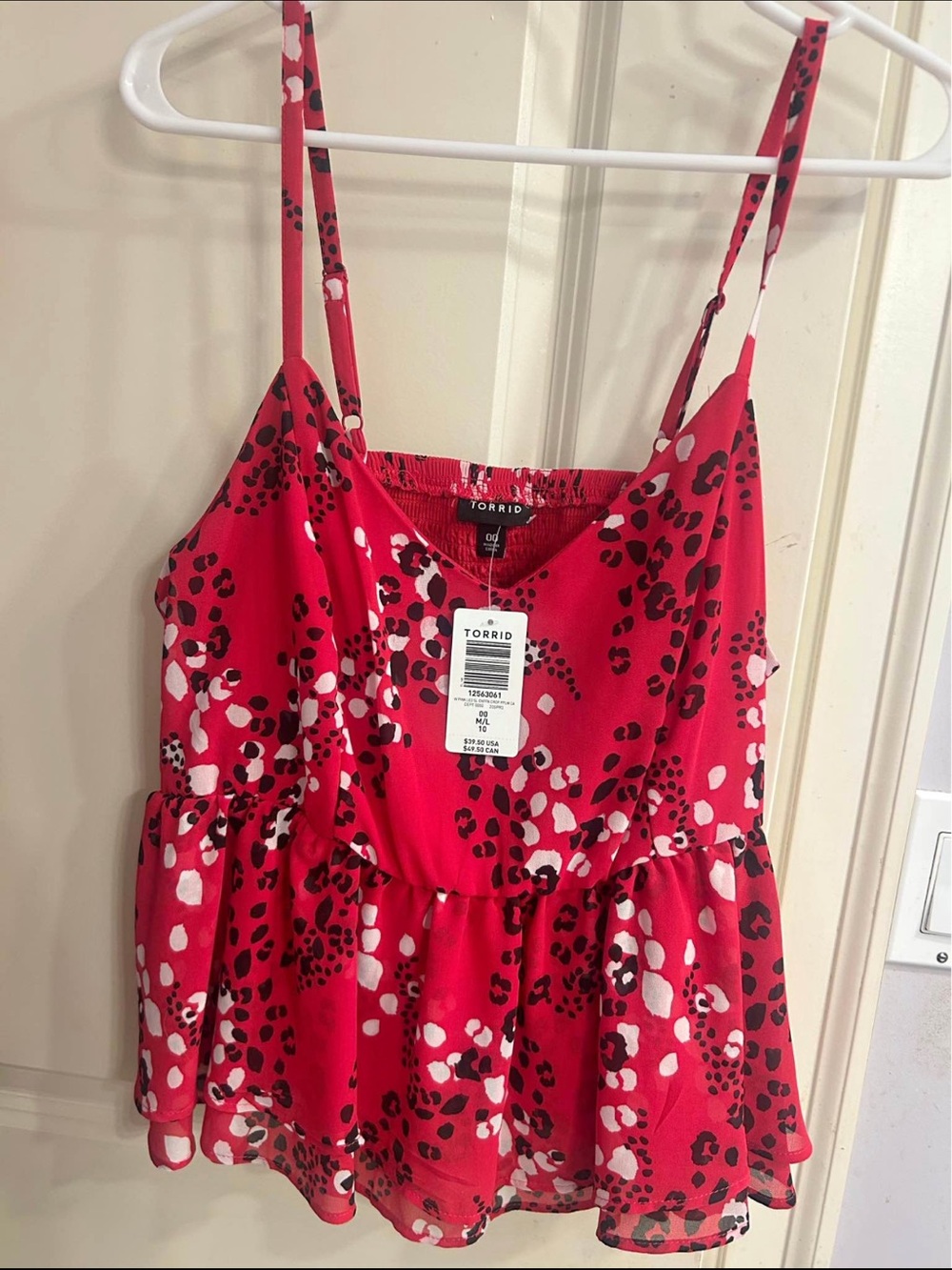torrid Red Leopard-Print Peplum Cami